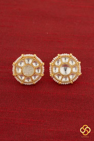 Two liner green beads with Kundan
