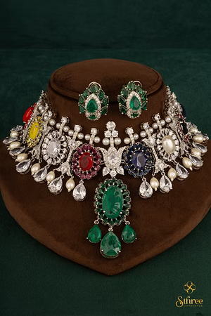 Navaratna and Zircon choker