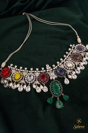 Navaratna and Zircon choker
