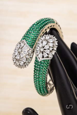Kada - Rhodium Polish - Green and Silver