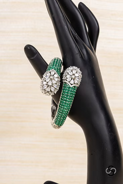Kada - Rhodium Polish - Green and Silver