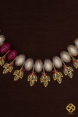 Zircon and Rubies Necklace Set - A Designer Necklace