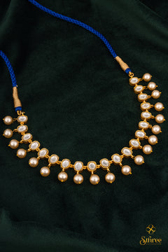 Reversible Necklace - Sapphire blue and White