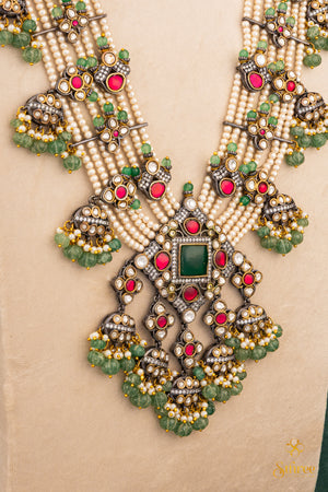 Rani Haram - Emerald Green and Pearls