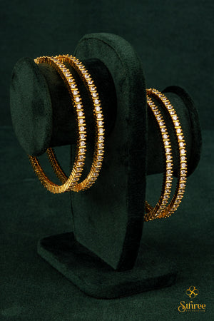 Diamond pattern set bangles - Set of 4