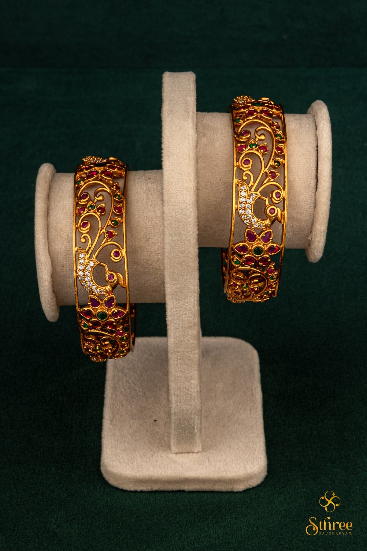 Antique finish , Floral with Peacock pattern
