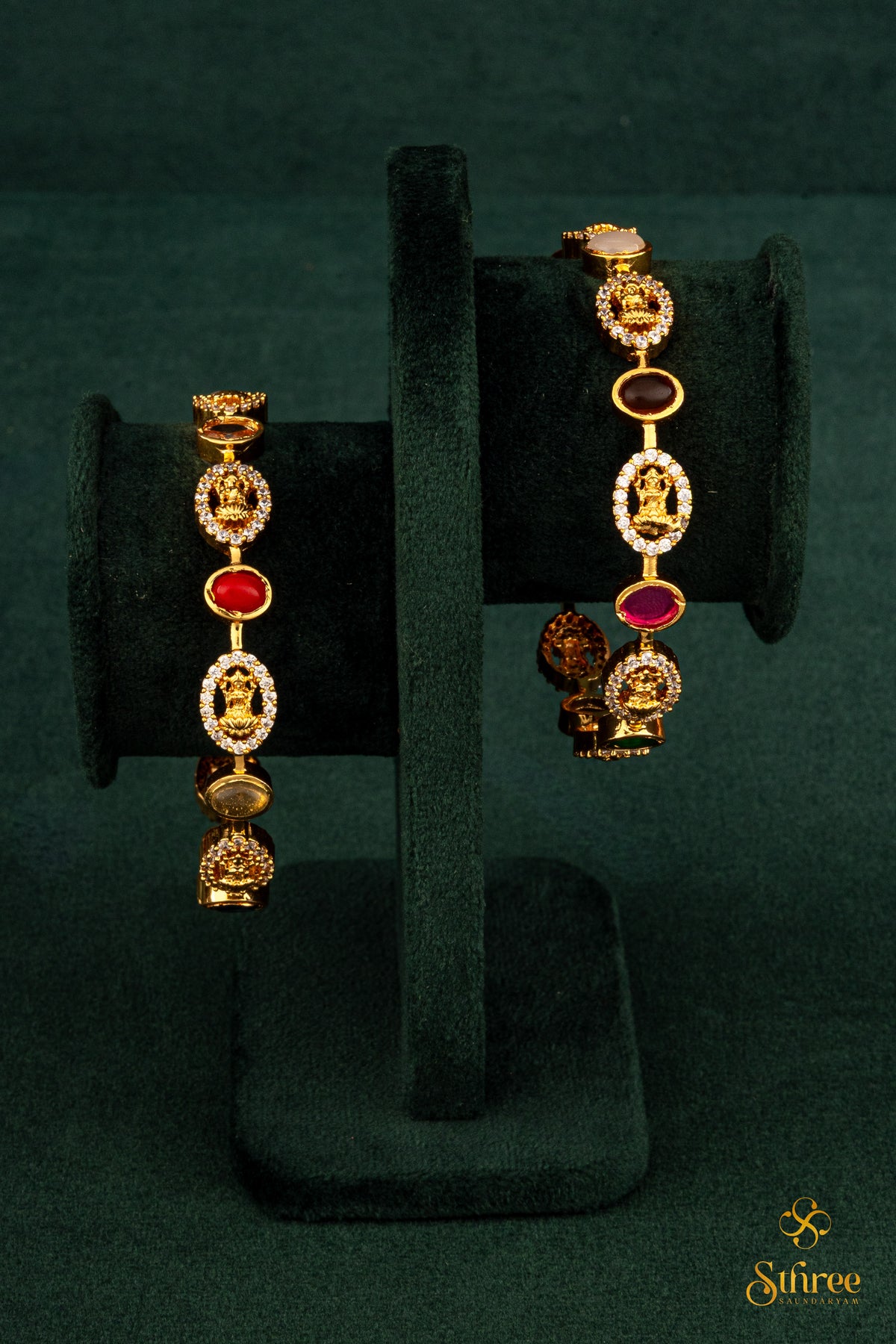 Lakshmi with zircons bangles - Navarathna