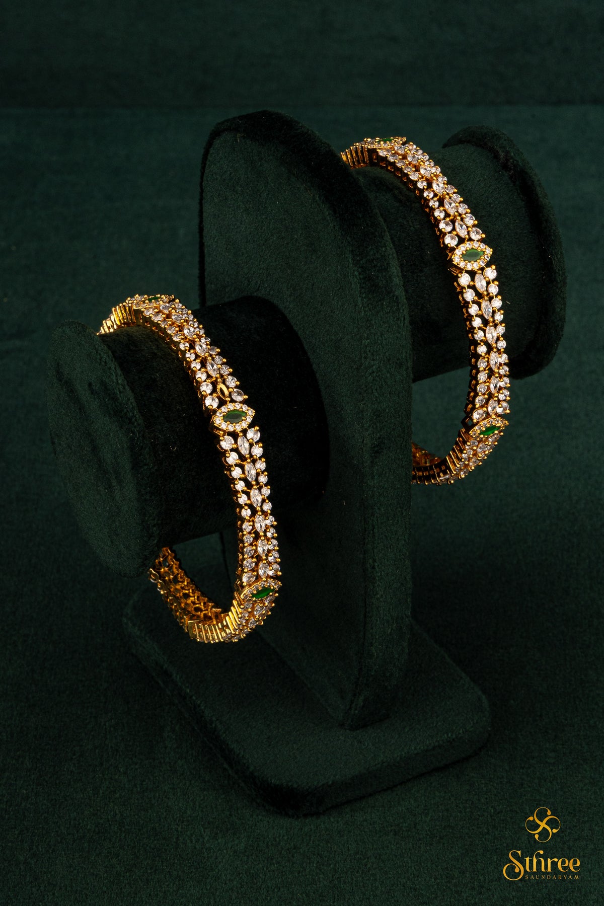 Zircon with Emerald green - Set of 2