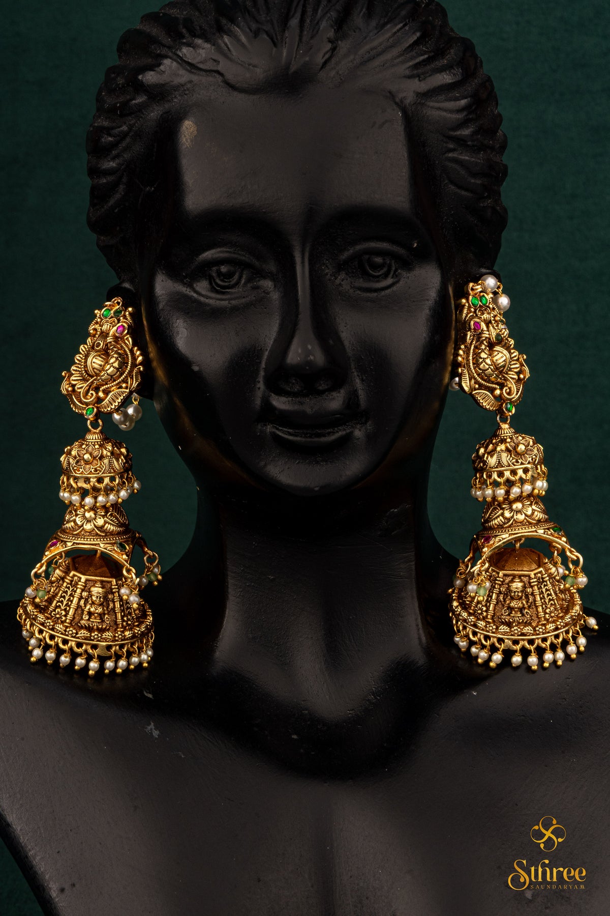 Antique Jhumka with Mattal