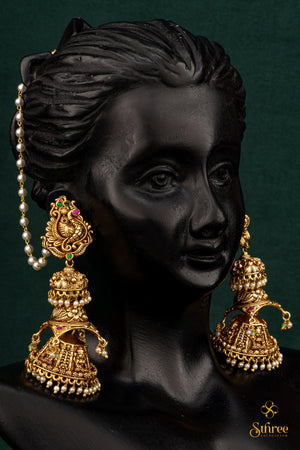 Antique Jhumka with Mattal