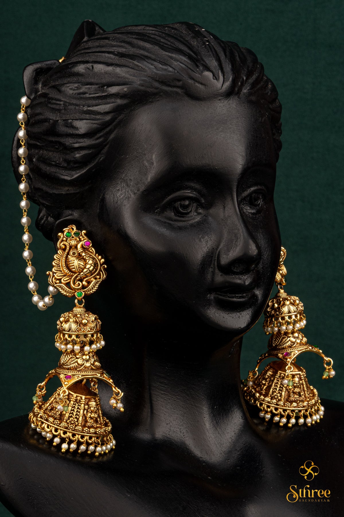 Antique Jhumka with Mattal