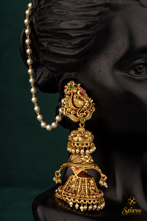 Antique Jhumka with Mattal
