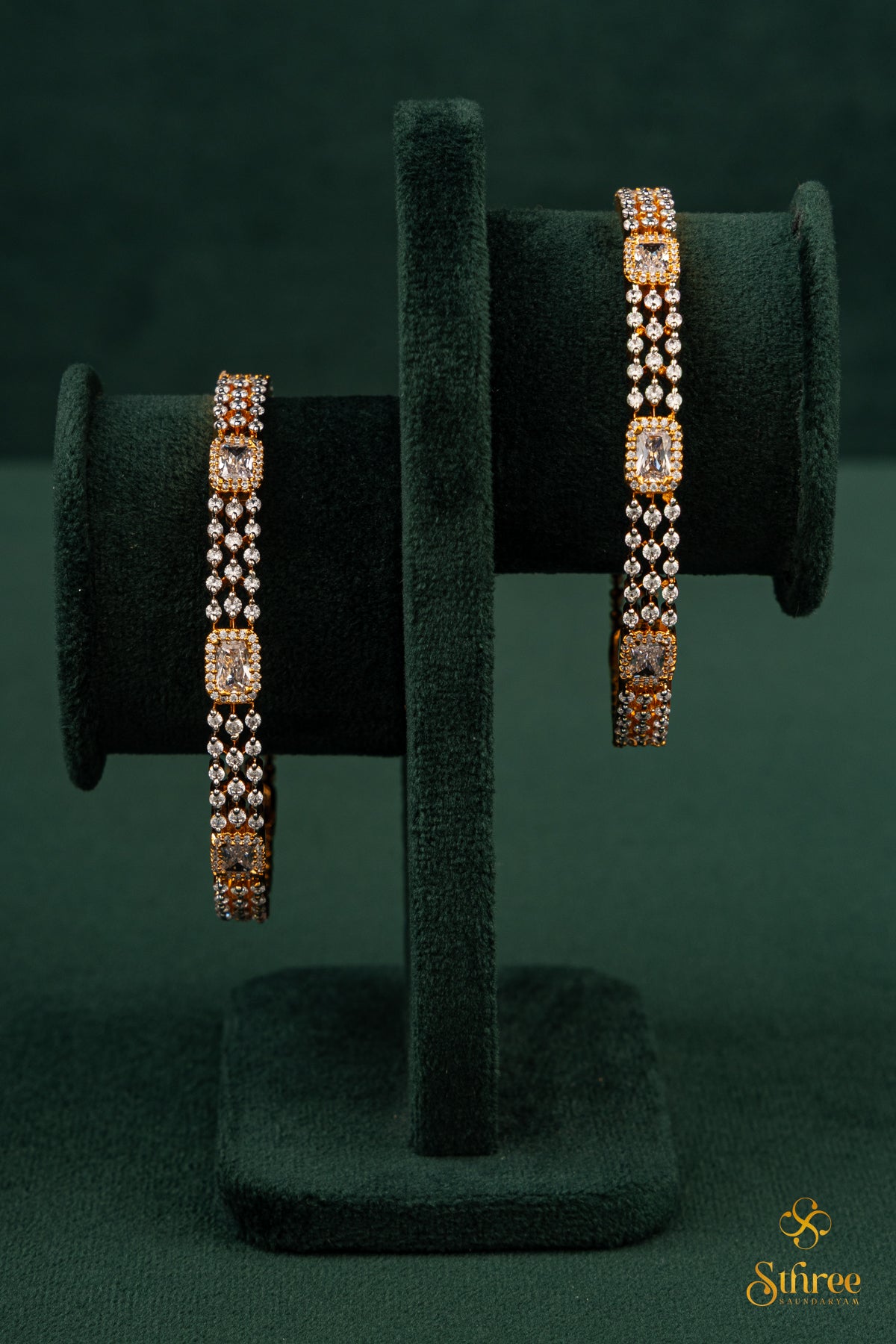 Diamond Cascade bangle - Set of 2