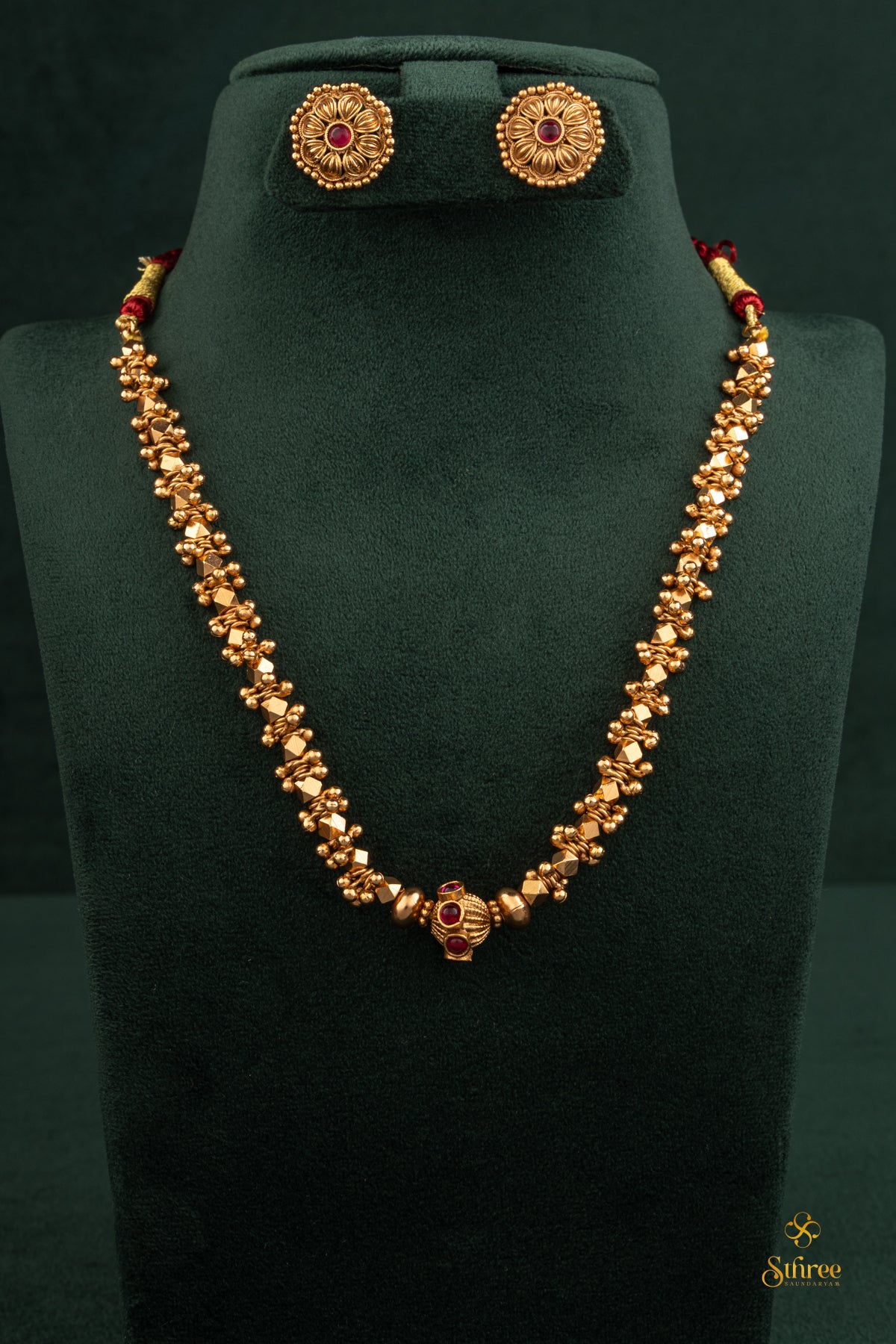 Antique Gold balls necklace set