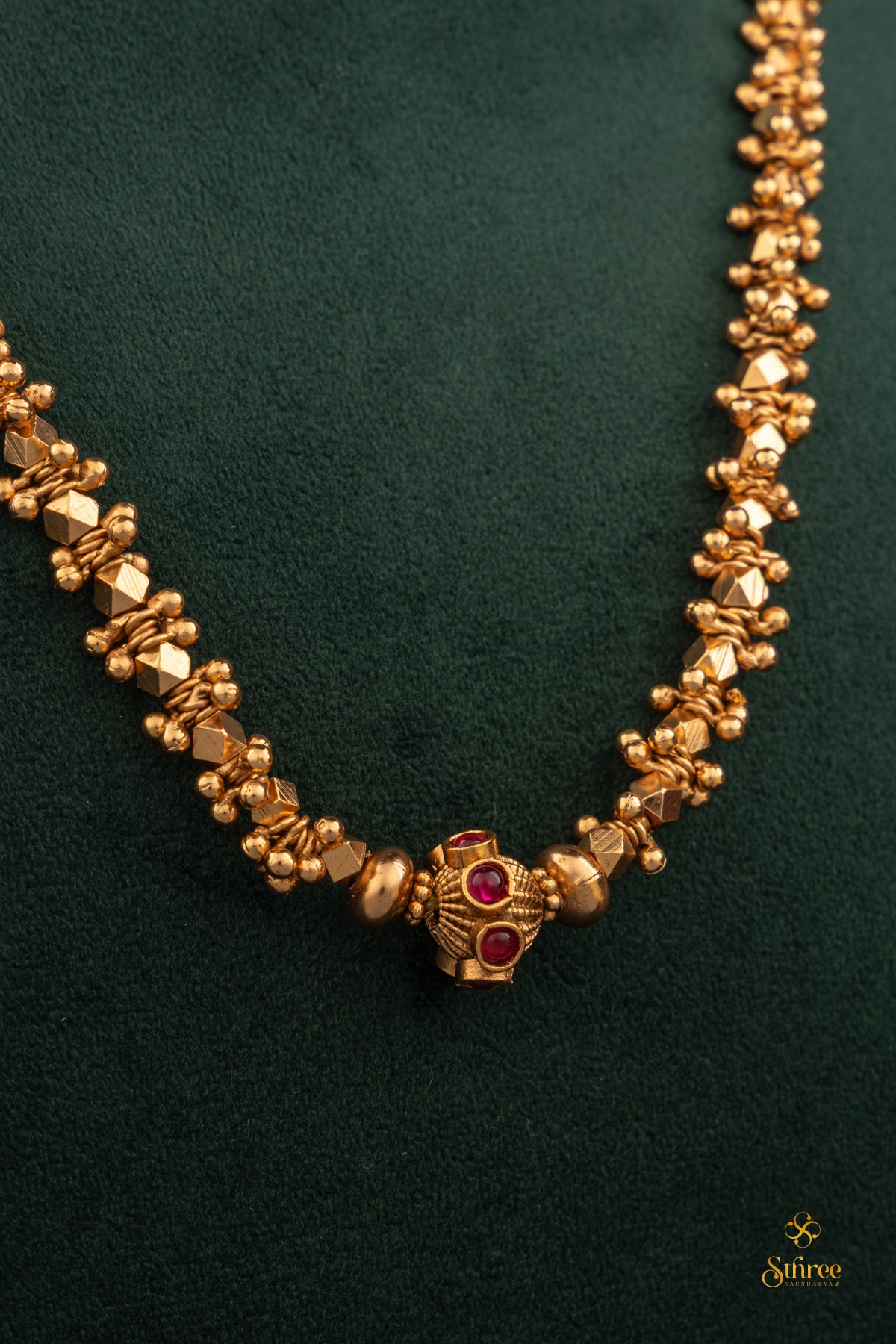 Antique Gold balls necklace set