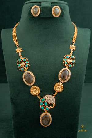 Grey Cabachons with Turquoise blue