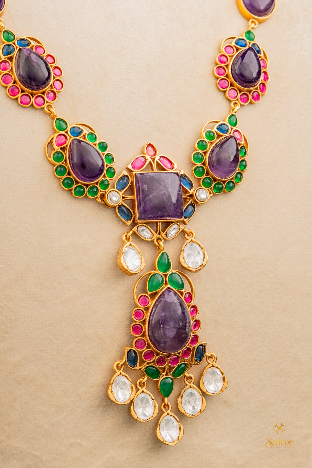 Amethyst Colour Cabachons with Kemp