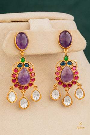 Amethyst Colour Cabachons with Kemp