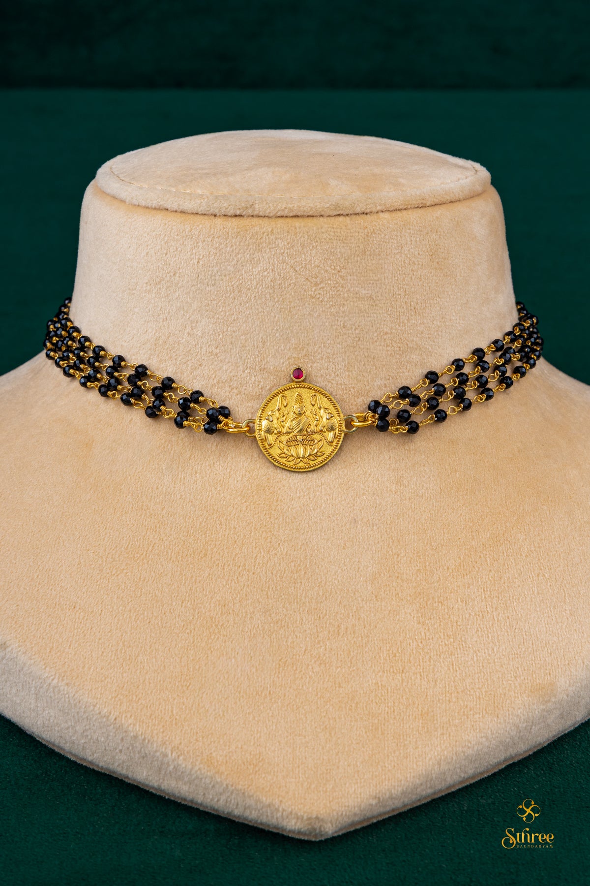 925 Silver - Karugamani with Lakshmi kasu