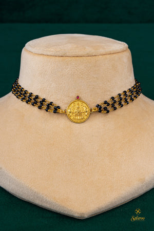 925 Silver - Karugamani with Lakshmi kasu