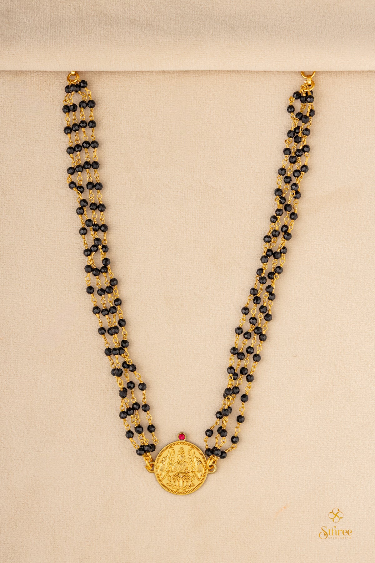 925 Silver - Karugamani with Lakshmi kasu
