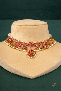 925 Silver -  Chandbali choker - Kemp