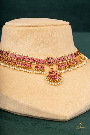 925 Silver -  Chandbali choker - Kemp