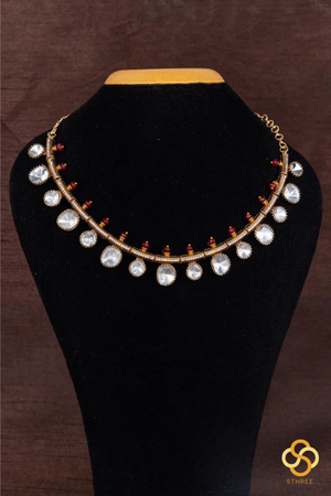 Kundan Kasumalai - Ruby Red Beads on Top