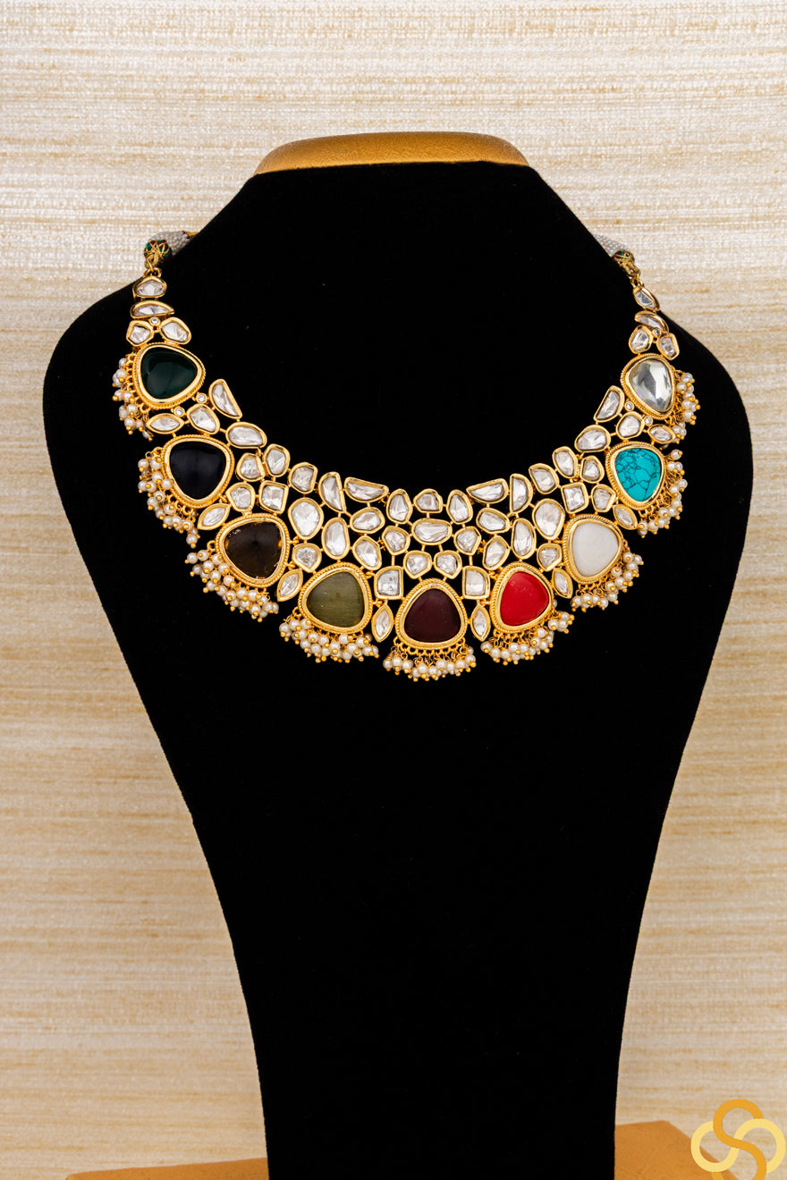 Navarathna Jadau kundan set