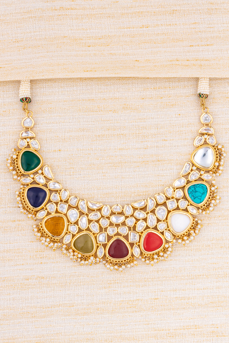 Navarathna Jadau kundan set