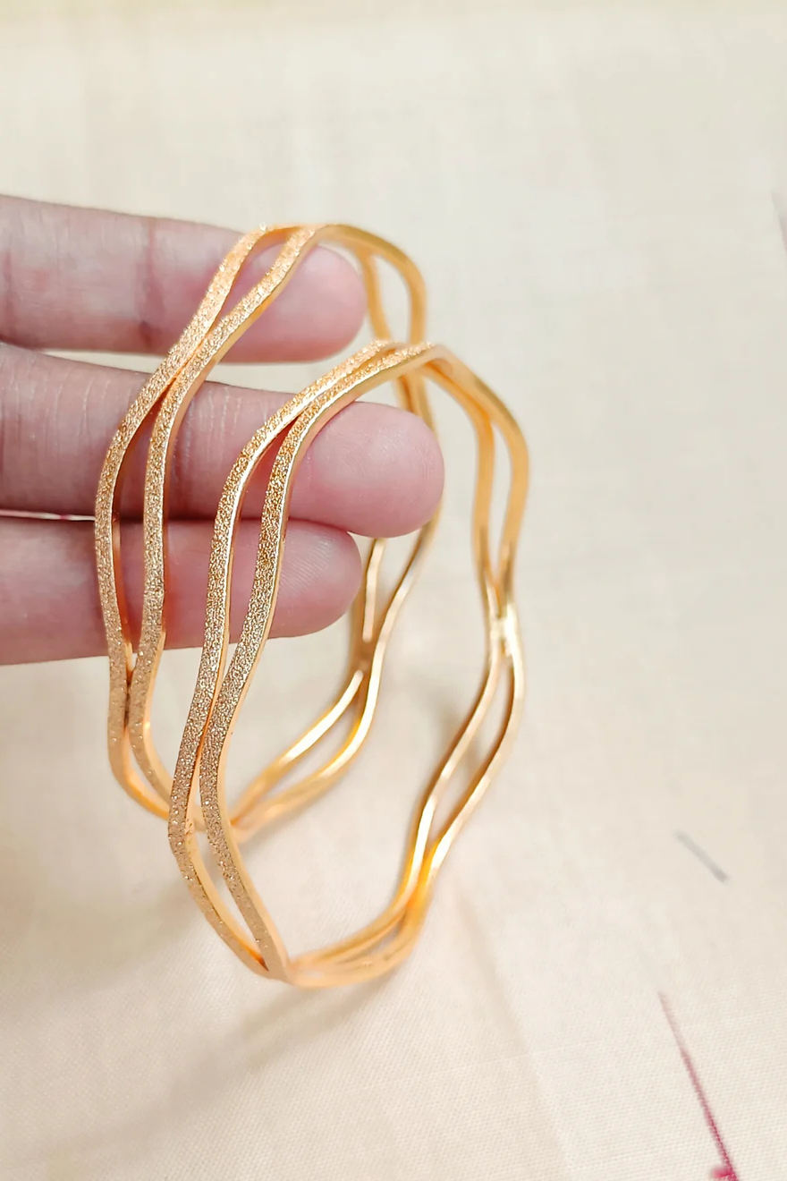 Matt Gold Wave Bangle