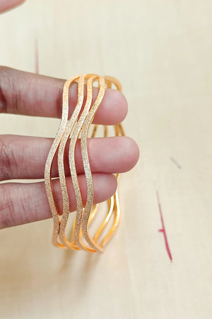 Matt Gold Wave Bangle