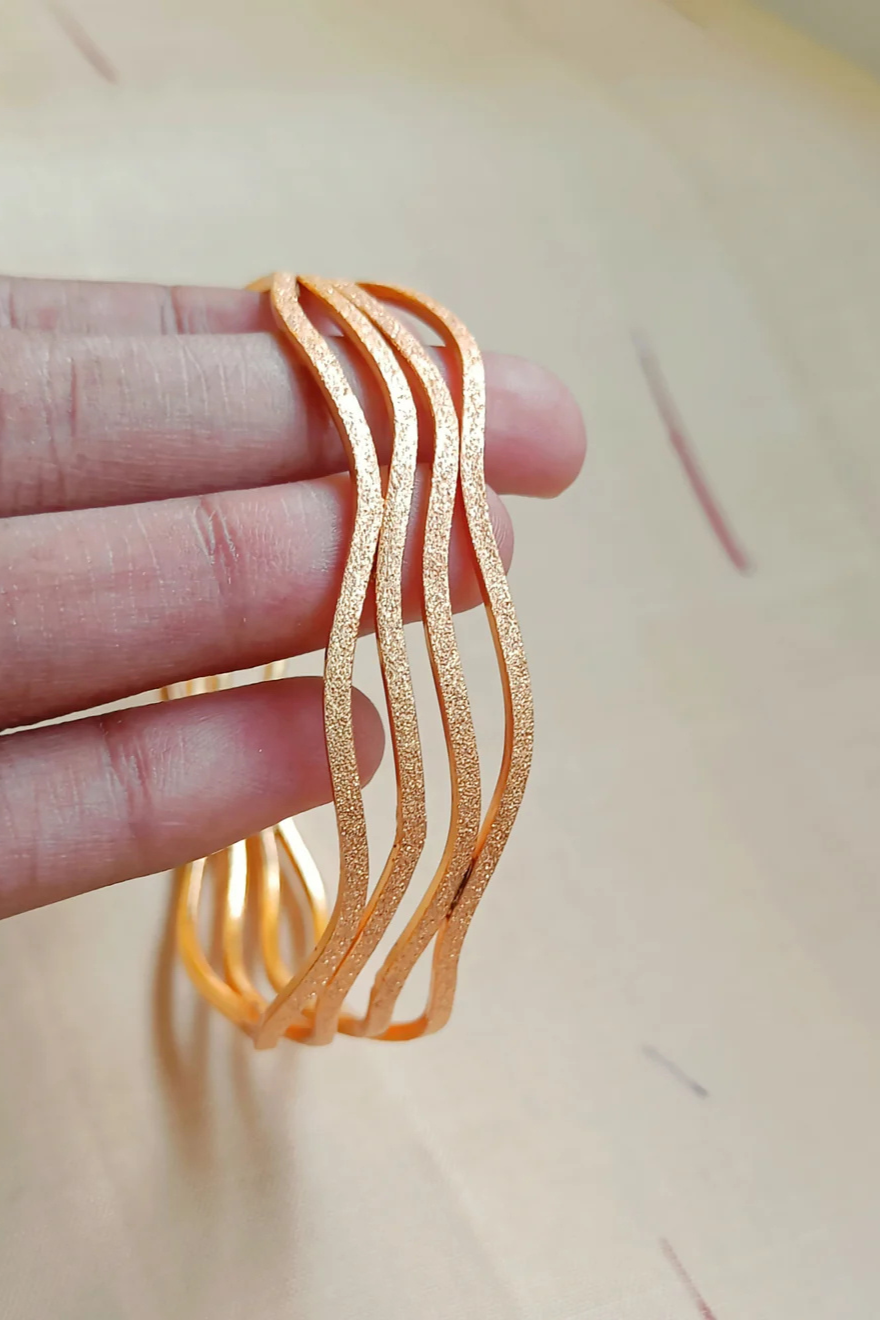 Matt Gold Wave Bangle