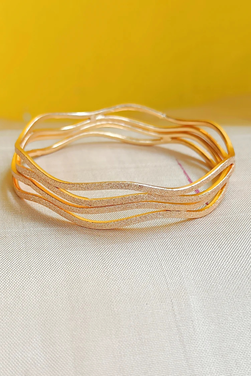 Matt Gold Wave Bangle