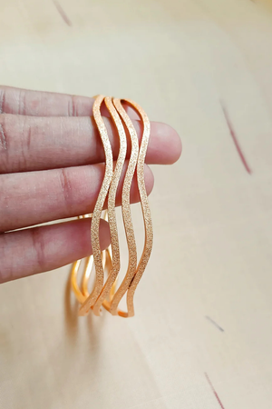 Matt Gold Wave Bangle