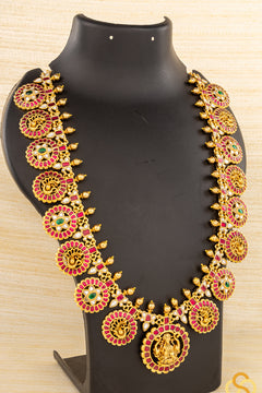 Lakshmi Bottu-Mala Set in Kundan, Kemp Red