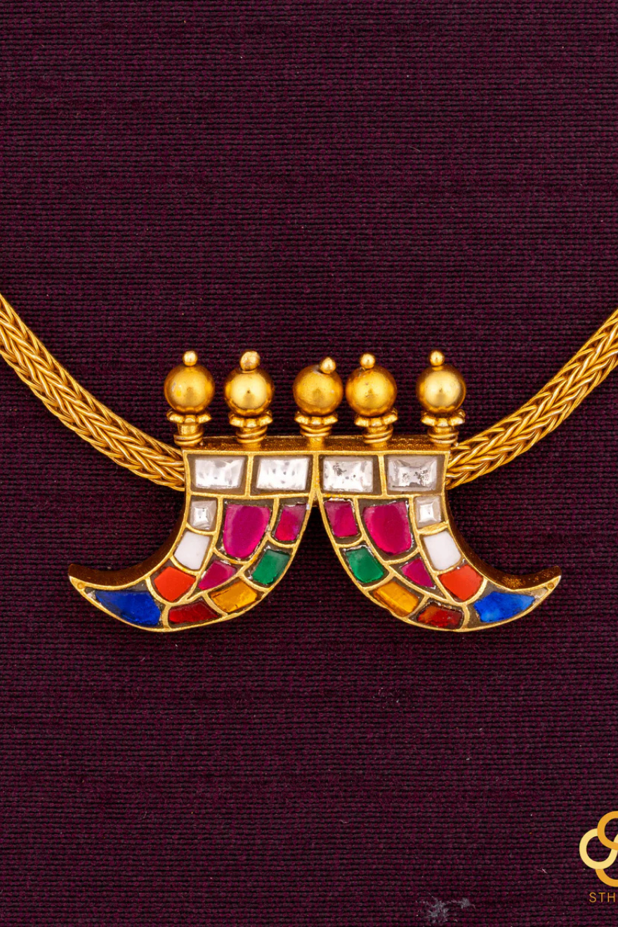 925 Sliver - Puli Nagam - Navaratna