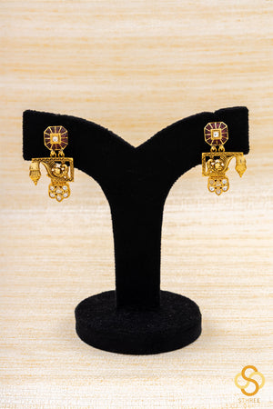 Meenakari Hasli necklace set - Mauve