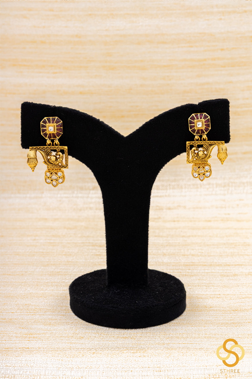 Meenakari Hasli necklace set - Mauve