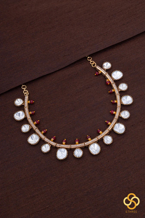 Kundan Kasumalai - Ruby Red Beads on Top