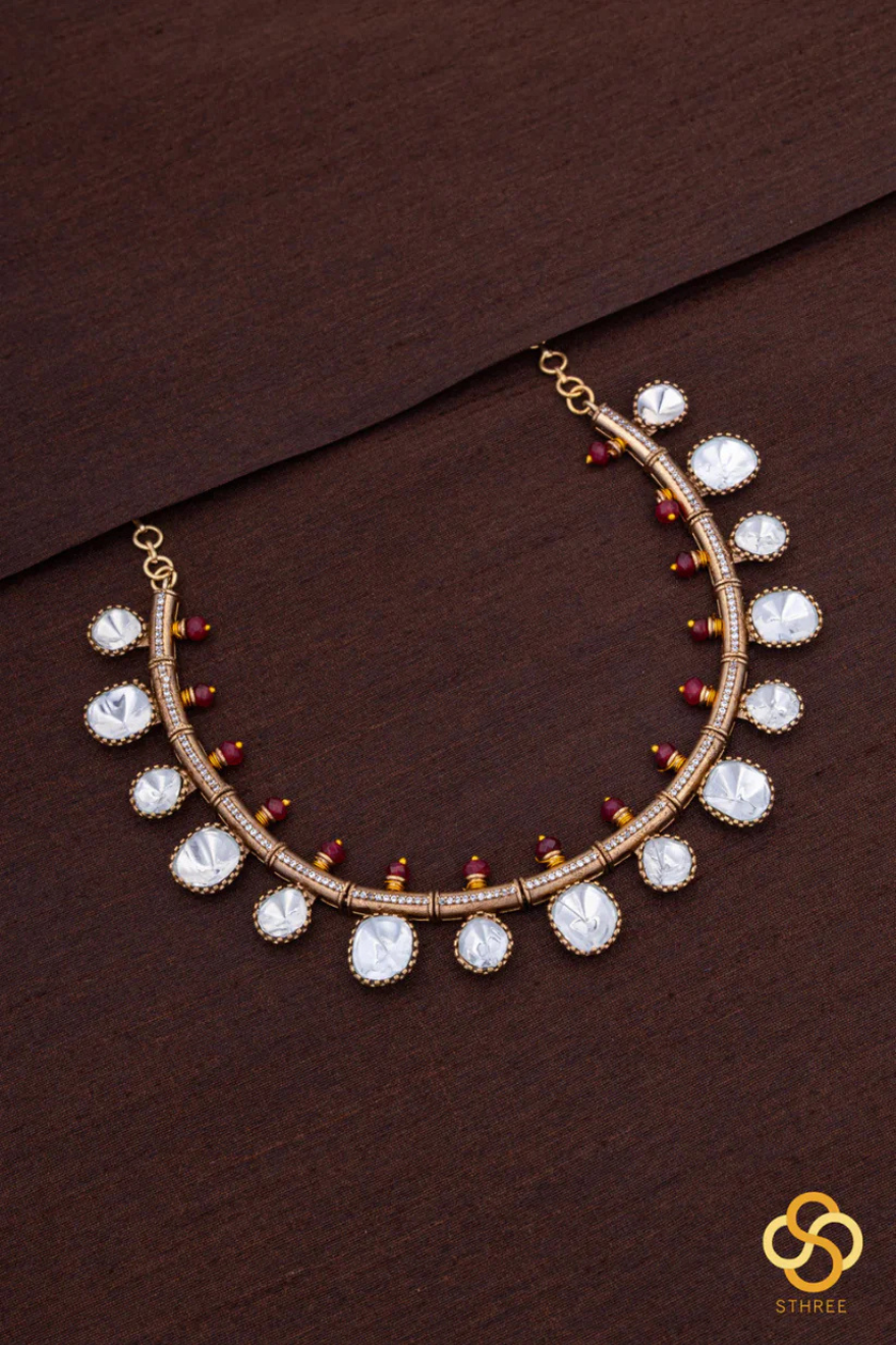 Kundan Kasumalai - Ruby Red Beads on Top
