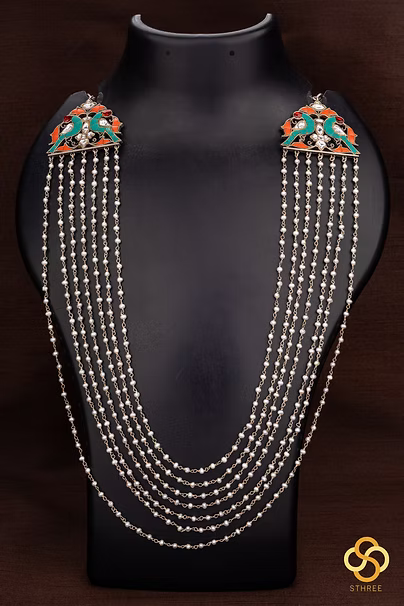 7 - Liner pearls with Double parrot mogappu