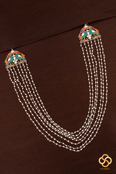 7 - Liner pearls with Double parrot mogappu