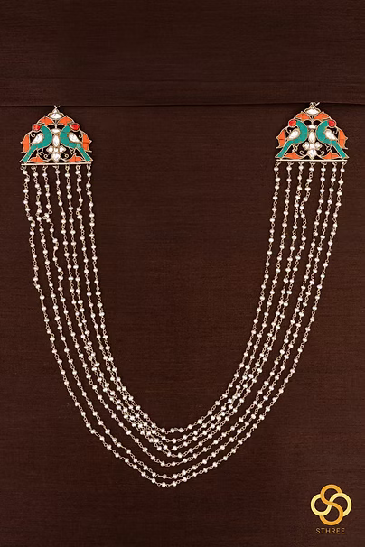 7 - Liner pearls with Double parrot mogappu