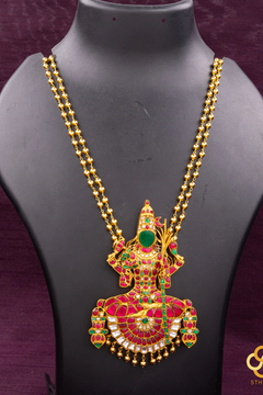 925 Silver - Kamakshi Necklace in Rettai - Vari