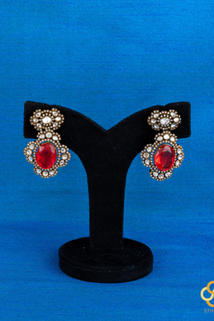 Victorian Choker with Red Stones and Zircons