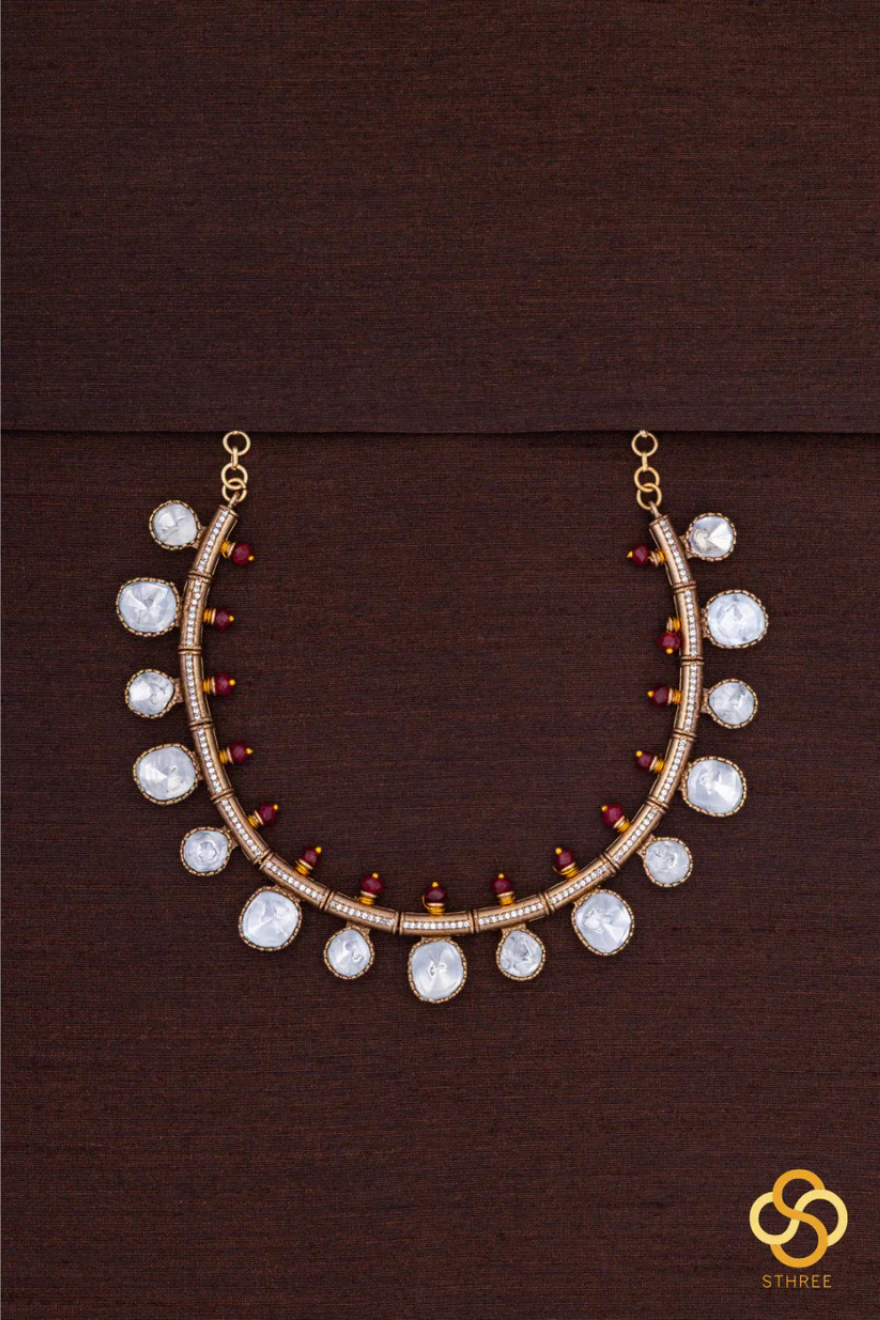 Kundan Kasumalai - Ruby Red Beads on Top