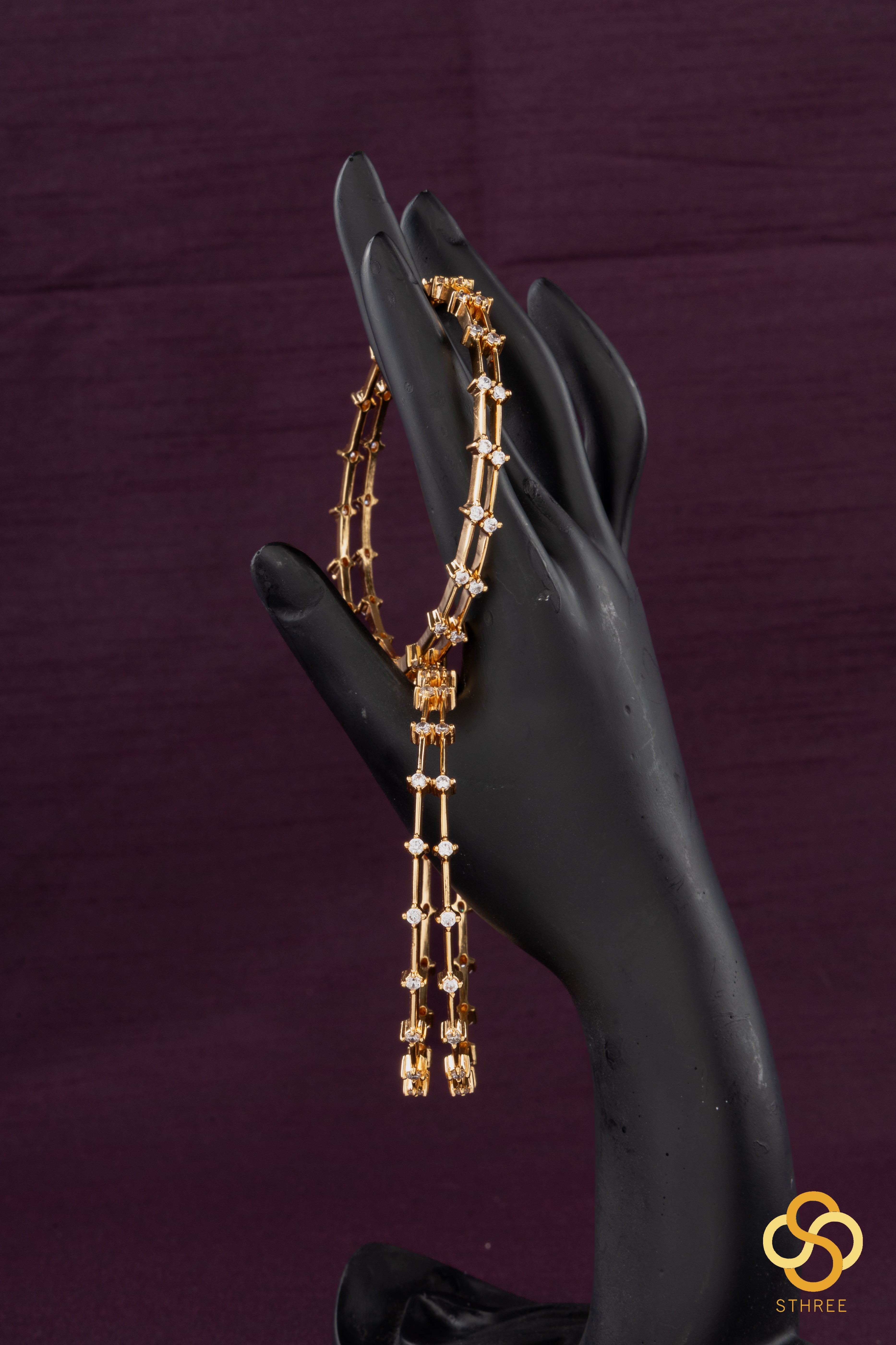 Diamond pattern bangle set  - Set of 4 bangles