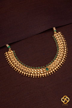 Tussi pattern Necklace - Emerald green