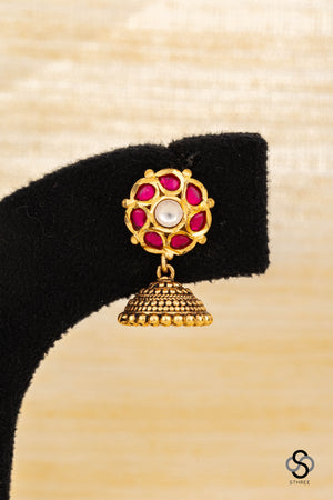 Ruby red jhumka